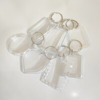 100 Phôi móc khoá mica Acrylic trong suốt