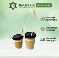 100 quai xách ly giấy, quai ly lá cây túi chữ T đựng cafe bằng lá cây dẻo dai, thân thiện môi trường - Quai nhỏ - Lá