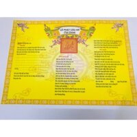 100 Sớ cầu an lễ chùa size A3(30x42cm) Hoa đào đẹp 2025