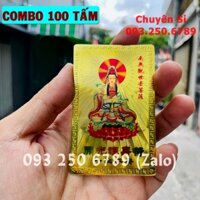 [100 TẤM] Kim Bài Phật Bà Quan Âm Bồ Tát Plastic Mạ Vàng 24k Phong Thủy May Mắn - Đã Khai Quang