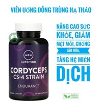 100% Thuần Chay-Viên uống Đông Trùng Hạ Thảo MRM Nutrition, Cordyceps CS-4 Strain [DATE 08/2027]