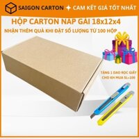 100 Thùng giấy carton hộp kiểu nắp gài 18x12x4cm - sản xuất bởi SÀI GÒN CARTON