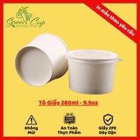 100 Tô Giấy/ Bát Giấy Trắng Trơn Dùng 1 Lần ~280ml