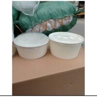 100 Tô giấy kraft trắng size 360ml ,500ml ,750ml ,1000ml có kèm nắp.