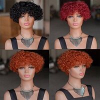 100% Tóc Con Người Phong Cách Hiện Đại Full Máy Tóc Giả Loại Thời Trang Lông Tơ Họa Tiết Tóc Giả Dành Cho Nữ