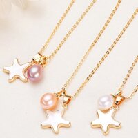 100% tự nhiên nước ngọt ngọc trai xương đòn chuỗi đuôi cá bướm vàng vòng cổ ngọc trai nước ngọt mặt dây chuyền trang sức