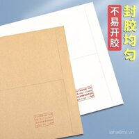 100 túi hồ sơ A4, phong bì giấy kraft, túi lưu trữ, túi dữ liệu hợp đồng, túi lưu trữ giấy dày đặc, dung tích lớn, màu trắng, kích thước lớn, retro, đơn giản, dịch vụ bưu chính bán buôn