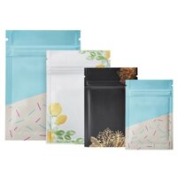 100 Túi ziplock màng nhôm chống mùi tùy chọn màu sắc cho thực phẩm bánh quy