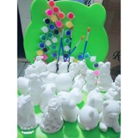 100 Tượng tô màu kèm cọ và màu arilic (4_6cm)