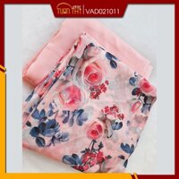 [100% Uy tín] Vải áo dài Tơ rũ hồng họa tiết hoa, vải lụa áo dài siêu đẹp kèm quần lụa khổ lớn 3m1 x 1m5