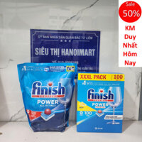 100 Viên Rửa Chén Bát Hương Chanh Finish Powerball All In 1 Max Lemon Sparkle, 30 viên, 24 V
