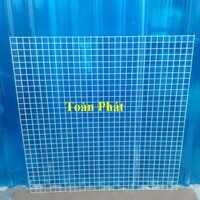 (100 x 100cm x ô rộng 3 phân,5phân )Tấm lưới sắt đan treo phụ kiện màu trắng sữa