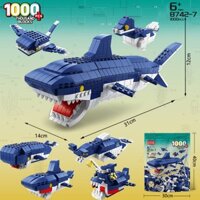 1000 Chi Tiết - Bộ Đồ Chơi Trẻ Em Lắp Ghép Mô Hình Cá Mập Xanh - Lắp Ráp Cá Mập Baby Shark 6in1,Đồ Chơi Cho Bé