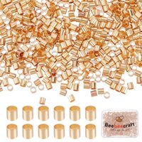 1000 Hạt Xỏ Lỗ 2x2mm: 1.5mm Mạ Vàng Đồng