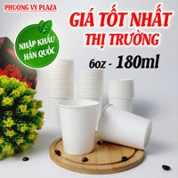 1000 Ly Giấy 180ml - 6oz Cốc Giấy Dùng 1 Lần NHẬP KHẨU HÀN QUỐC