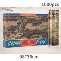 1000 miếng ghép hình qingming shanghe bản đồ tranh nổi tiếng thế giới máy bay ghép hình đồ chơi trang trí nội thất quà tặng 98 * 36cm