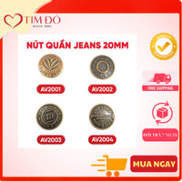 1.000 Nút quần jeans 20mm chất liệu cao cấp không gỉ, Khuy quần jeans màu vàng cổ