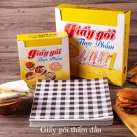 1000 tờ giấy gói caro đen - giấy thấm dầu - lót khay - gói bánh - giấy gói thức ăn