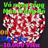 10000 Chiếc 0# Viên Thuốc Gela Và Vitamin Dạng Viên Con Nhộng Vỏ Liền Màu Trắng Đỏ