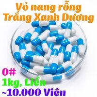 10000 Chiếc 0# Viên Thuốc Gela Và Vitamin Dạng Viên Con Nhộng Vỏ Liền Màu Trắng Xanh Dương