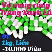 10000 Chiếc 0# Viên Thuốc Gela Và Vitamin Dạng Viên Con Nhộng Vỏ Liền Màu Trắng Xanh Lá