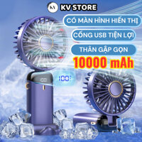 (10000 mAh) Quạt Tích Điện, Quạt Giá Rẻ Gấp Gọn 90 Độ Tiện Dụng, Quạt Mini Sạc Điện, Quạt đeo cổ