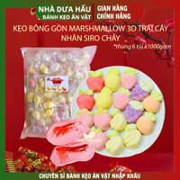[1000GAM] Kẹo bông gòn Marshmallow 3D trái cây có nhân siro chảy