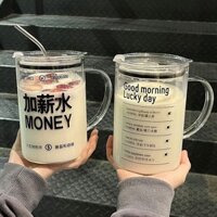 1000ml Cốc Nước Dung Tích Lớn Bé Trai Bé Gái Cân Thủy Tinh Phong Cách Chịu Nhiệt Ống Hút Cà Phê20250117