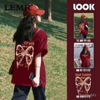 100%100% Cotton T Áo sơ mi ngắn tay nữ mùa hè mới phong cách Hàn Quốc đa năng, tay lửng rộng rãi, sáng màu ins Áo khoác
