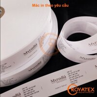 100c Nhãn Mác quần áo khổ 2.5cm và 4cm - Chất liệu satin lụa bóng đẹp