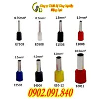 [100cái] Đầu cos pin rỗng đơn E4009 bấm dây điện 4mm cốt kim rỗng bằng đồng cosse (cót) nối aptomat (CB) đầu nối điện loại Wire/Cable-To-Board Connectors