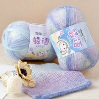 100g / Bóng Phân Đoạn Nhuộm Len Lụa Sáng Acrylic Pha Trộn Sợi 300 Mét Mềm Mại Ấm Áp Dệt Tay Móc Áo Len Khăn Mũ Sợi