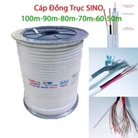 [100M] Dây cáp đồng trục liền nguồn SINO RG6 có bọc bạc chống nhiễu, có dầu chống ẩm, dùng kết nối tín hiệu camera.