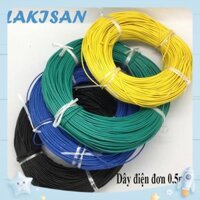 [100m] Dây điện đơn 0.5mm2 - lõi nhiều sợi đồng mềm| Màu xanh - đỏ - vàng - đen