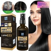 100ml Tóc Đen Polygonum multiflorum Tinh Chất Lỏng Nuôi Dưỡng Tóc Đen Dầu Gội Thuốc Nhuộm Thành Phần Thảo Dược Nhân Sâm Gừng Linh Chi Lucidum Sửa Chữa Tóc