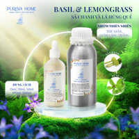 (100ml/500ml) Basil & Lemongrass - Tinh dầu thơm phòng, nước hoa không gian cao cấp - Tinh dầu Sả Chanh & Lá Húng Quế