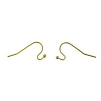 100pc Brass French Wire  Earring Hook Dangle Connectors DIY Makings - Gold