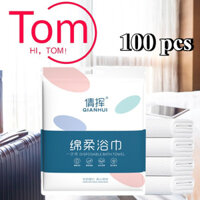 100PCS Khăn Tắm Du Lịch Khăn Mặt Sử Dụng Một Lần,Khăn Tắm Du Lịch Tiện Lợi Mềm Mại Thấm Hút Khăn tắm