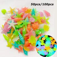 100pcs Viên đá dạ quang trang trí bể cá cảnh, sỏi trang trí bể cá, hạt đá phát sáng dùng cho trang trí bể cá đa năng