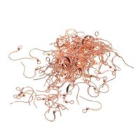 100Piece Brass Earring Hooks Fish Hook Ear Wires French Wire Hooks Rose Gold - Rose Gold