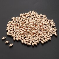 100Pieces Metal Oval Loose Spacer Beads Jewelry Making 18K Golden - KC Golden