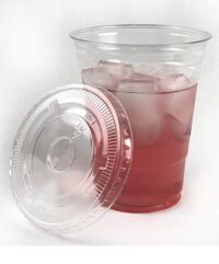100sets 16oz. Plastic Ultra Clear Cups with flat lids is for cold drinks like iced coffee, Bubble Tea, Frozen Cocktails, water, Sosa and jucies