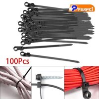 100x Dây buộc cáp Nylon có lỗ cố định Khóa kéo dây buộc cho xưởng