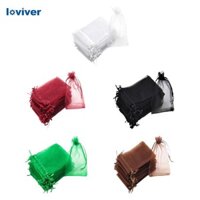 100x Túi Dây Rút Giáng Sinh Túi Quà Tặng Túi Trang Sức Bao Sheer Lưới Mới