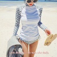 10.10 . . ⚡ __ Bộ bikini , bộ đồ bơi nữ chấm bi màu ghi trắng New Hot . __ .. .