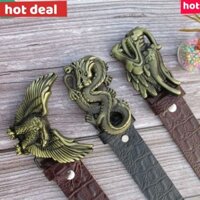 🌸10.10 GIẢM GIÁ [HÀNG ĐỘC] Thắt Lưng Nam Dây Da Bò Thật Vân Cá Sấu Khóa RỒNG Hợp Kim Siêu Chất ( BH 12 Tháng) .