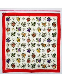 1016-Khăn-Gucci Fruit Pattern Vintage Scarf (~66cm x 66cm)