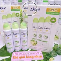 (10/2024) Chai xịt khử mùi Dove Advanced Care Cool Essentials Dry Spray 107g - HƯƠNG DƯA LEO