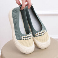 [1022 người khen ngợi] Giày vải Bắc Kinh cũ Kiểu Mới Mùa Hè cho Nữ Giày cho mẹ Miệng nông thoáng khí thường ngày Giày bệt đế mềm chống trượt