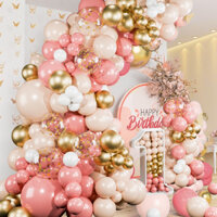 104 Chiếc Blush Hồng Bóng Bộ Pastel Cam Bong Bóng Cao Su Vàng Confetti Bóng Bé Gái 1st Trang Trí Sinh Nhật Bộ Cô Dâu Tắm Tiệc Cưới Nhu Cầu